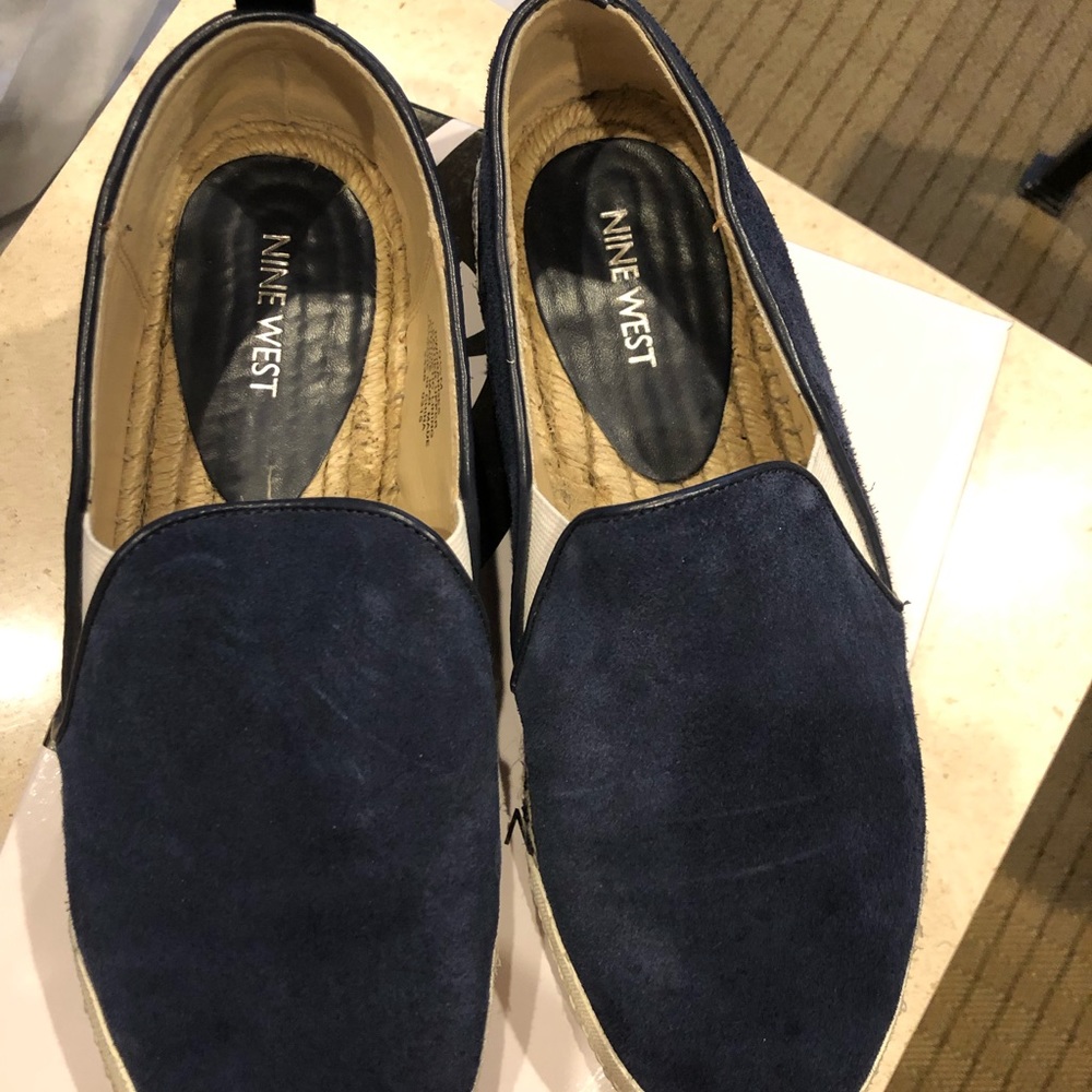 Nine West navy suede espadrilles.